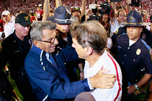 Joe Paterno and Nick Saban