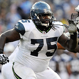 New York Giants tackle Sean Locklear (75) blocks Washington