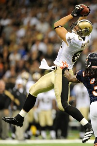 Stacy Revere/Getty Images Jimmy Graham provides a big target for 