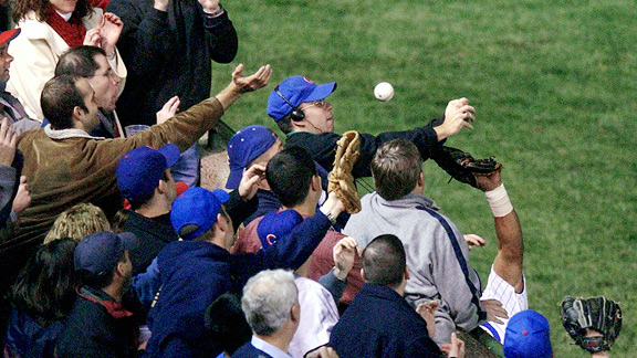 Steve Bartman helped extend Luis Castillo's at-bat and the Cubs' history of postseason misery.