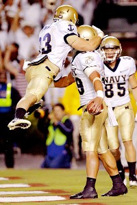 Navy's Alexander Teich and John Howell