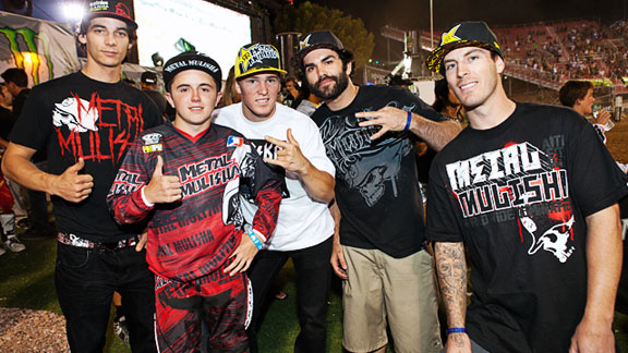 Courtesy of Metal Mulisha Pierce second from left hanging with Rob 