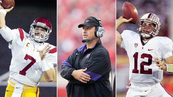 Matt Barkley, Steve Sarkisian and Andrew Luck