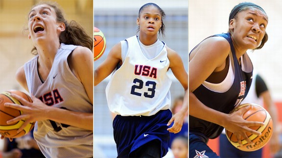 Breanna Stewart, Morgan Tuck, Moriah Jefferson