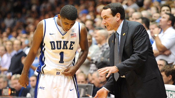 Mike Krzyzewski and Kyrie Irving