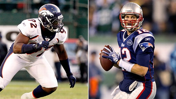 Elvis Dumervil & Tom Brady