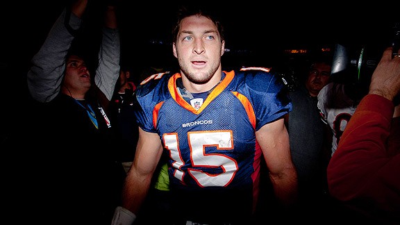 DENVER BRONCOS quarterback Tim Tebow is the biggest story in the NFL this year