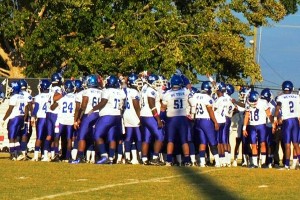 NC Tech players in huddle