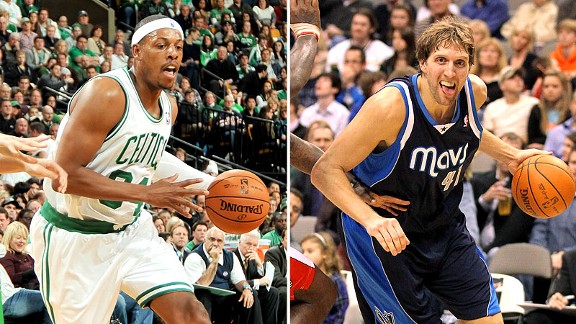 Paul Pierce and Dirk Nowitzki