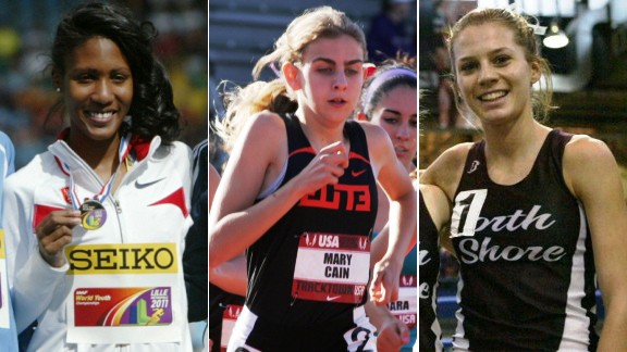 Ajee Wilson, Mary Cain and Samantha Nadel