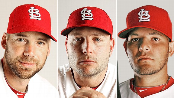 Chirs Carpenter, Yadier Molina, and Matt Holliday