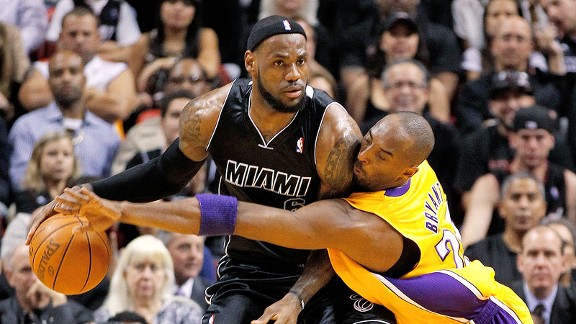 LeBron James and Kobe Bryant