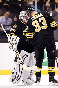 Tim Thomas and Zdeno Chara
