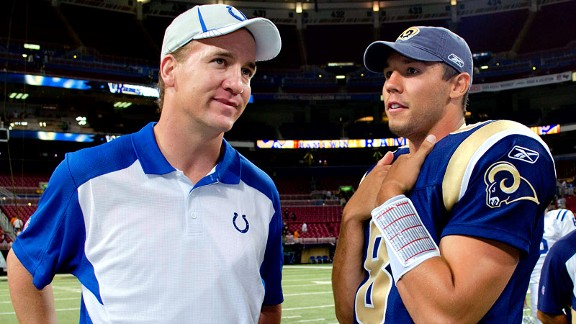 Peyton Manning and Sam Bradford