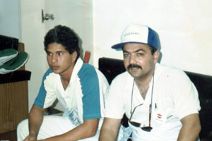 Atul Huckoo and Sachin Tendulkar