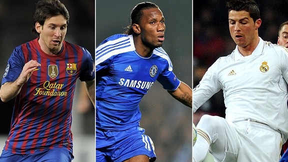 Lionel Messi/Didier Drogba/Cristiano Ronaldo