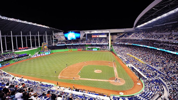 MIAMI MARLINS lose opener to St. Louis Cardinals, but gaudy new ballpark takes ...