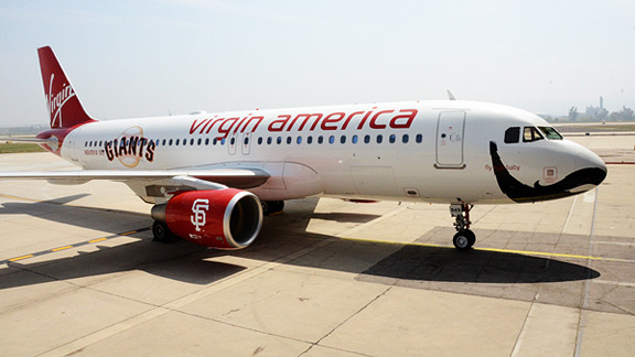 BRIAN WILSON, SF Giants inspire Virgin America jet