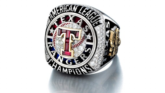 Courtesy of Texas Rangers Here's the AL Championship ring that will be given to the players on last year's team.