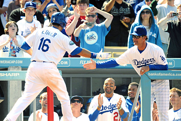 Ethier and the fans celebrate at home. (ESPN)