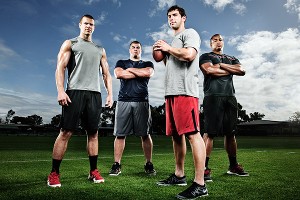 Coby Fleener, David DeCastro, Andrew Luck and Jonathan Martin
