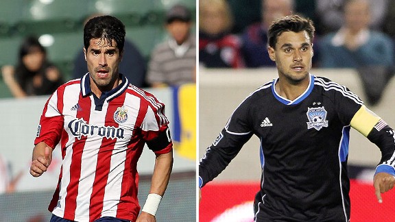 Juan Pablo Angel and Chris Wondolowski