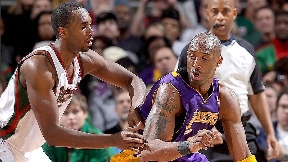 Luc Richard Mbah a Moute and Kobe Bryant