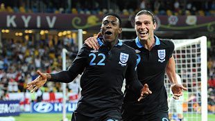 Young guns Danny Welbeck and Andy Carroll led the charge against Sweden.