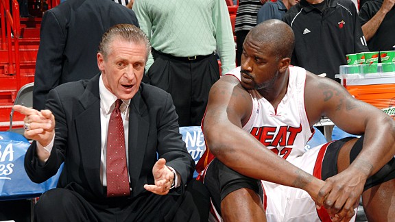 Pat Riley and Shaquille O'Neal