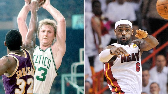 Larry Bird and LeBron James