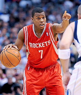 Kyle Lowry is headed north. Houston traded its point guard to Toronto 