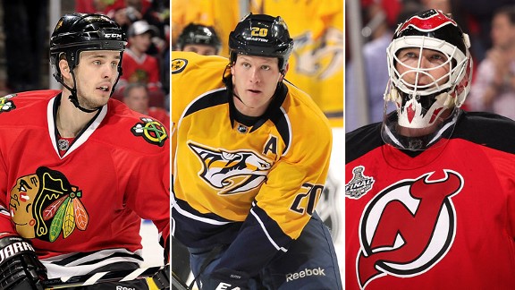 Niklas Hjalmarsson, Ryan Suter, Martin Brodeur