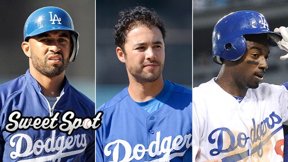 Matt Kemp, Andre Ethier and Dee Gordon