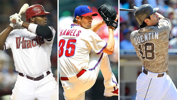 Justin Upton, Cole Hamels and Carlos Quentin,