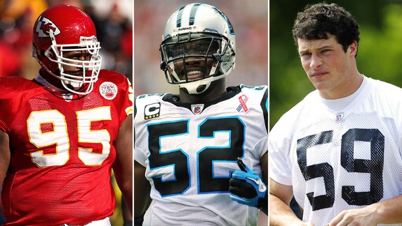 Ron Edwards, Jon Beason, Luke Kuechly