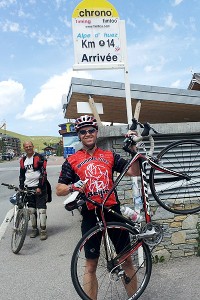 Jim Caple after riding Alpe d'Huez