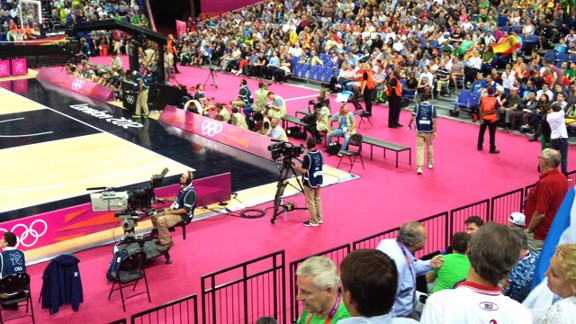 Olympic basketball courtside