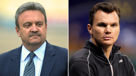 Dodgers GM Ned Colletti and Red Sox GM Ben Cherington both helped their respective teams last season.
