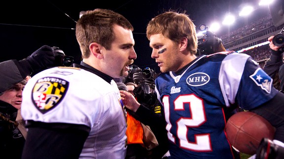 Joe Flacco, Tom Brady