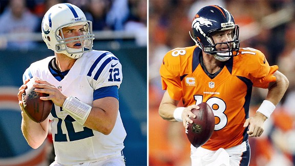 Andrew Luck and Peyton Manning