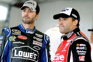 Jimmie Johnson and Tony Stewart