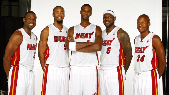 Dwyane Wade, Rashard Lewis, Chris Bosh, LeBron James, Ray Allen