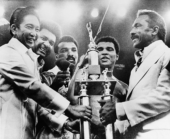 Muhammad Ali after beating Joe Frazier in Manila