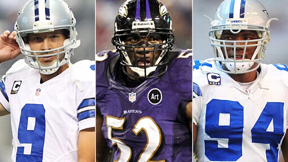 Tony Romo, Ray Lewis & DeMarcus Ware