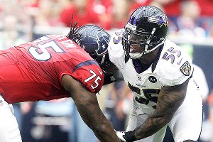 Ravens linebacker Terrell Suggs finished with a sack and three tackles 