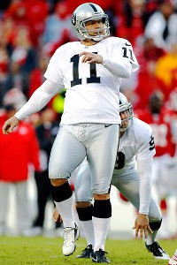 AP Photo/Ed Zurga Raiders kicker Sebastian Janikowski hasn't missed 