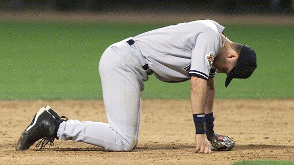 Derek Jeter after the New York Yankees lost the 2001 World Series to the Arizona Diamondbacks.