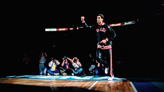 Rony Seikaly with the Miami Heat at the franchise's first game