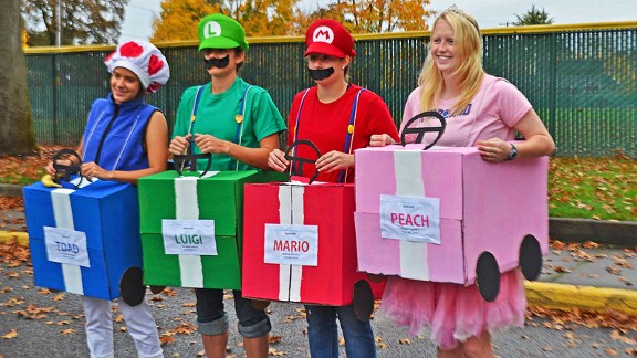 Toad, Luigi, Mario and Peach