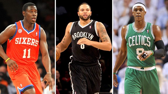 Jrue Holiday, Deron Williams and Rajon Rondo